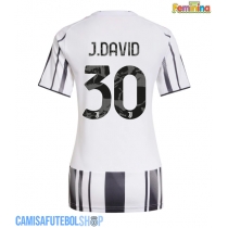 Camisa de time de futebol Juventus Jonathan David #30 Replicas 1º Equipamento Feminina 2025-26 Manga Curta